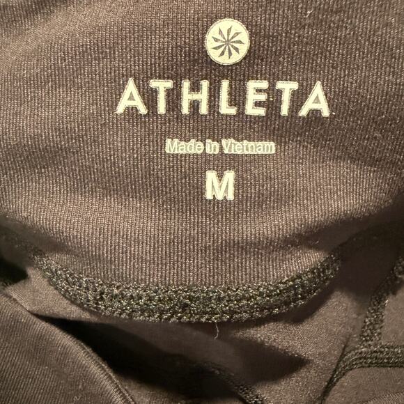 Athleta Women Kick Booty Straight Leg Crop Black Capri Yoga Pant Leggings Medium - Picture 4 of 7